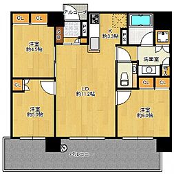 グランドメゾン浄水ガーデンシティセントラルフォレストI 3LDKの間取図画像