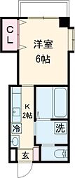 ボアサーチ大園 1Kの間取図画像
