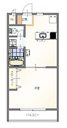 コーポF.K 1LDKの間取図画像