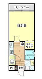 コンフォール上荒田 1Kの間取図画像