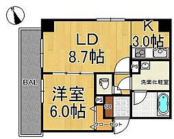 レガーロけやき通り 1LDKの間取図画像