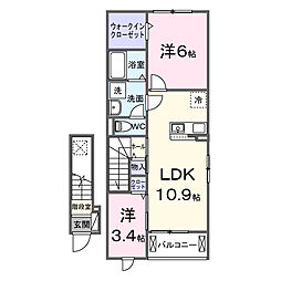 ベルク・ヴィラ 2LDKの間取図画像