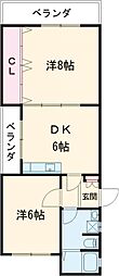 フルータ 2DKの間取図画像