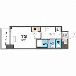 プレサンス梅田東グラッド 1Kの間取図画像