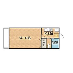 ハイツチェリーヒル 1Kの間取図画像
