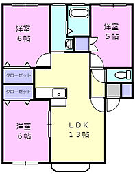 セカンドアーク 3LDKの間取図画像