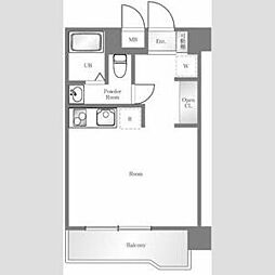 シャルマン中野坂上 ワンルームの間取図画像