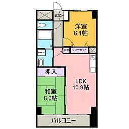 カーサ・シーガル壱番館 2LDKの間取図画像