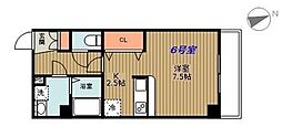 ネクサス広白石 ワンルームの間取図画像