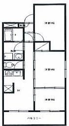 マンションエテルナ 3DKの間取図画像