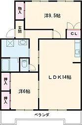 センチュリー住吉 2LDKの間取図画像