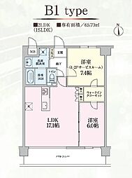 アプリカーレ練馬 2LDKの間取図画像