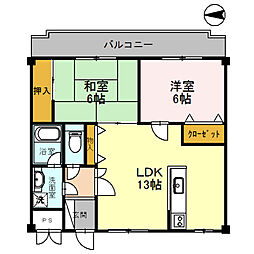 稲善マンション 2LDKの間取図画像