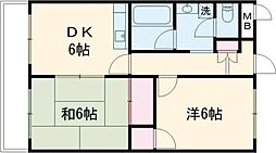 シティークレスト花かいどう 2DKの間取図画像