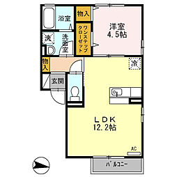シャルムポポ 1LDKの間取図画像