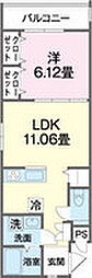 アリエッタIII 1LDKの間取図画像