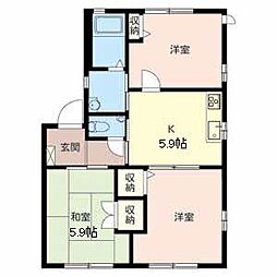 フォレストコートD棟 3Kの間取図画像
