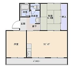サンライト浅野 2LDKの間取図画像