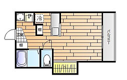 Yビル弐番館 1Kの間取図画像