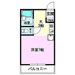 ホーリン原 ワンルームの間取図画像