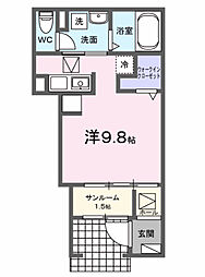リヴィエール北島 ワンルームの間取図画像