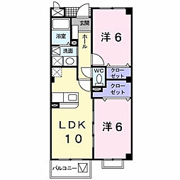 グレイス貴船 2LDKの間取図画像