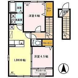 カーサ・セレーナ 2LDKの間取図画像