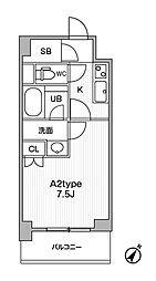 JMFResidence町田 1Kの間取図画像