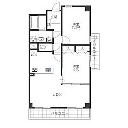 ソシア楠乃木 2LDKの間取図画像