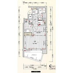ライジングコート京都西院フロンティア 1DKの間取図画像