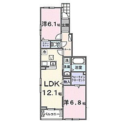 エアリーII 2LDKの間取図画像