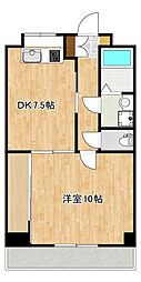 コンフォルト1 1DKの間取図画像