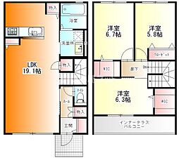 コクーンパレス横濱瀬谷 A 3LDKの間取図画像