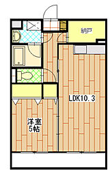 ラメゾンプルニエ 1LDKの間取図画像