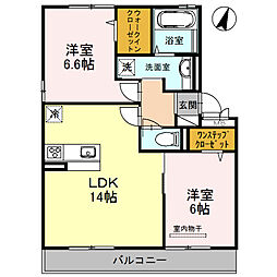 マーベラス 2LDKの間取図画像