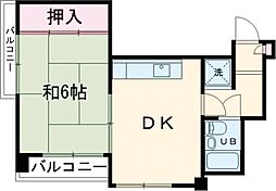 アバンダン西明石 1DKの間取図画像