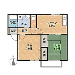 セジュールSUN 2DKの間取図画像