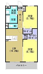 MON テラス 2LDKの間取図画像