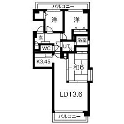 パロスけやき西 3LDKの間取図画像