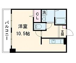 ナイスマンションST九品寺 ワンルームの間取図画像