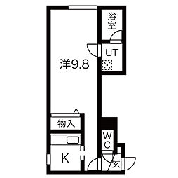 リー・スペース新道東3 1Kの間取図画像