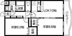 ブレイン鳴門 2LDKの間取図画像