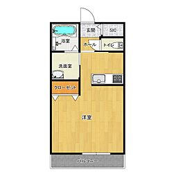 パインピース丸山 ワンルームの間取図画像