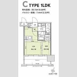 ドゥーエ赤坂 1LDKの間取図画像