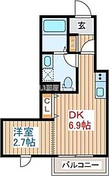 RS上杉通 1DKの間取図画像