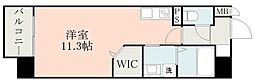 Samty熊本Riobranco ワンルームの間取図画像