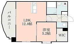 グランフィーネ祇園橋 1LDKの間取図画像