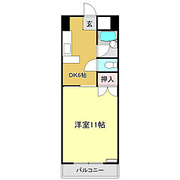 武内マンション 1DKの間取図画像
