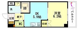 グローリー 1DKの間取図画像