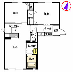 シャーメゾン蜷田 2LDKの間取図画像